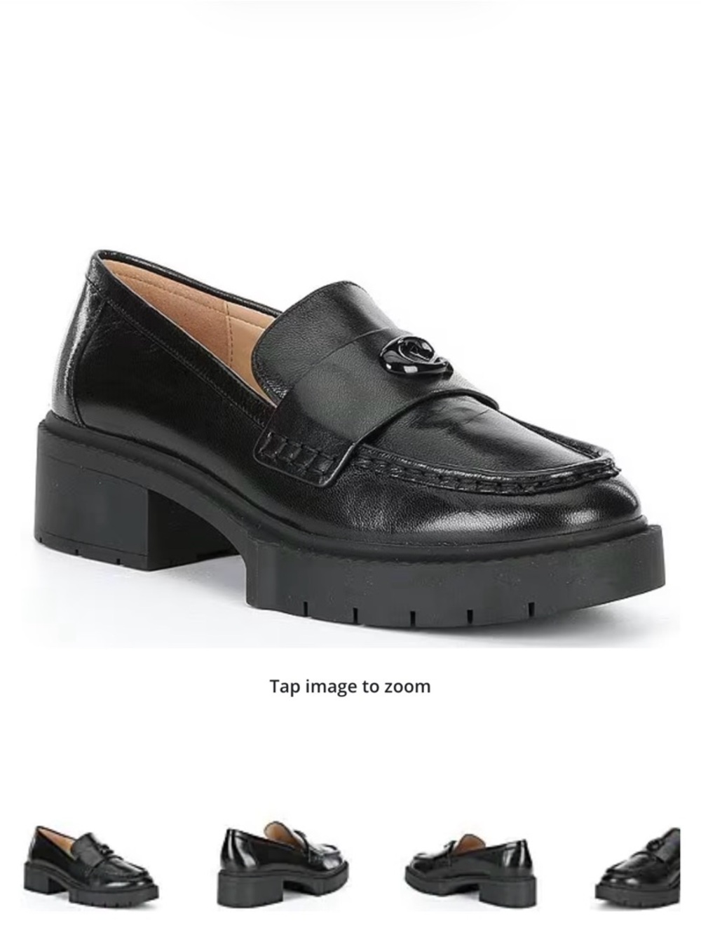 Coach Black Leah Leather Chunky Logo Platform - Picture 7 of 7